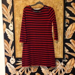 Talbot's Red and Blue Striped Dress